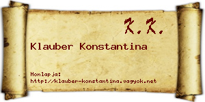 Klauber Konstantina névjegykártya